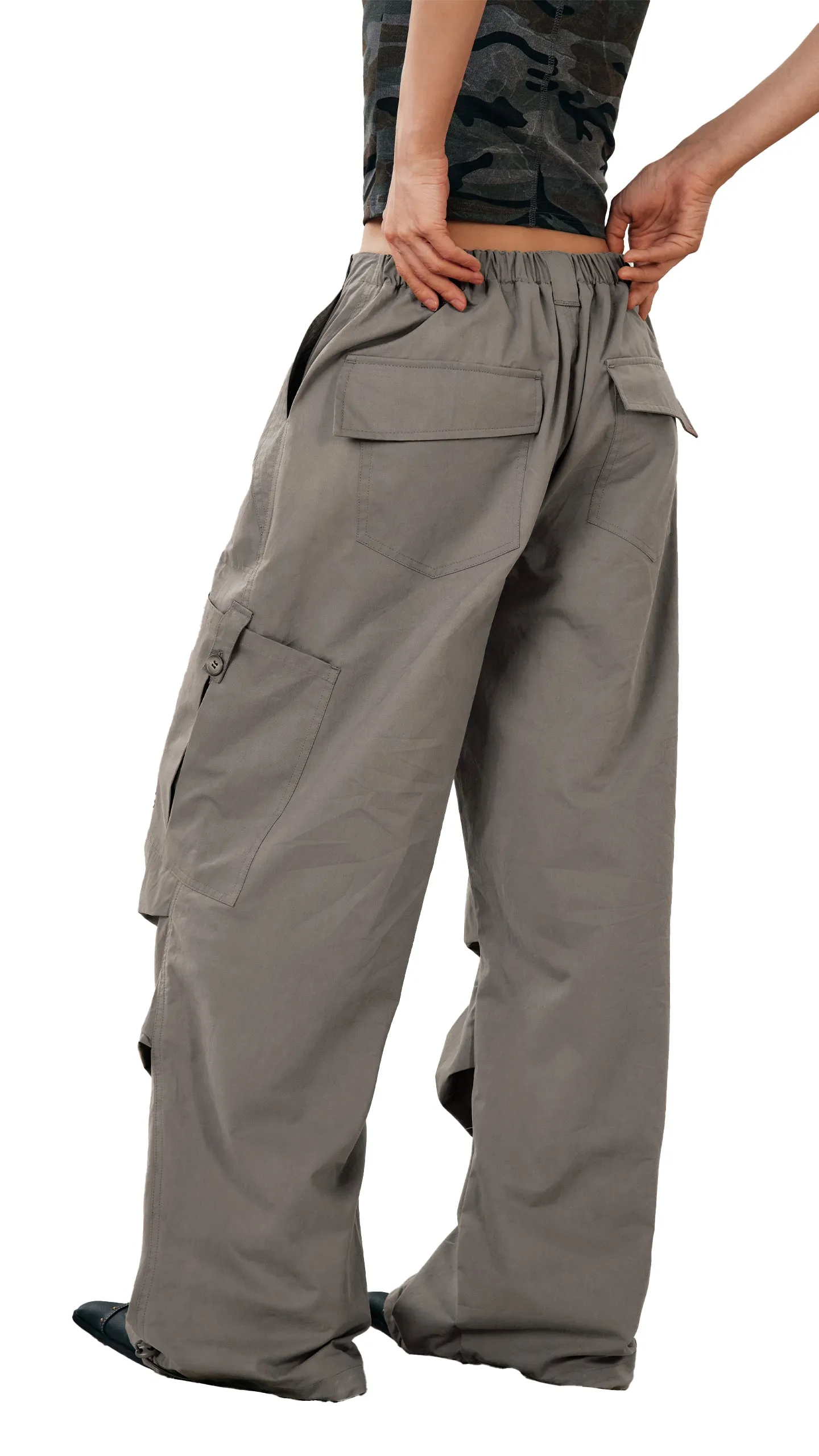 Loose Wide-leg Casual Paratrooper Pants