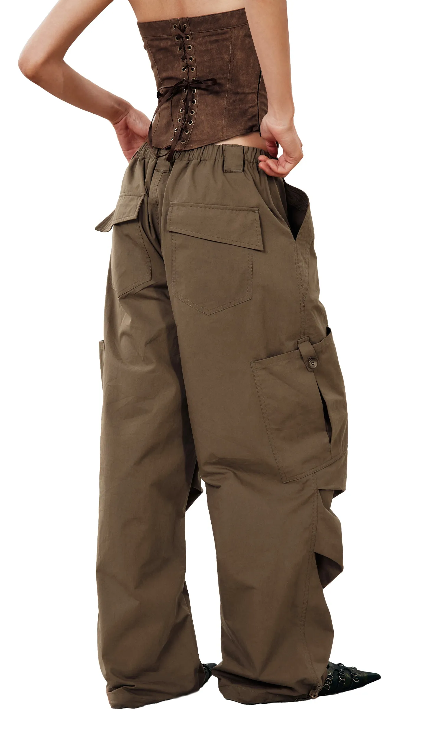 Loose Wide-leg Casual Paratrooper Pants