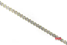 Marquise Cut Cubic Zirconia 14K 585 Yellow Gold 6.75" CZ Bracelet