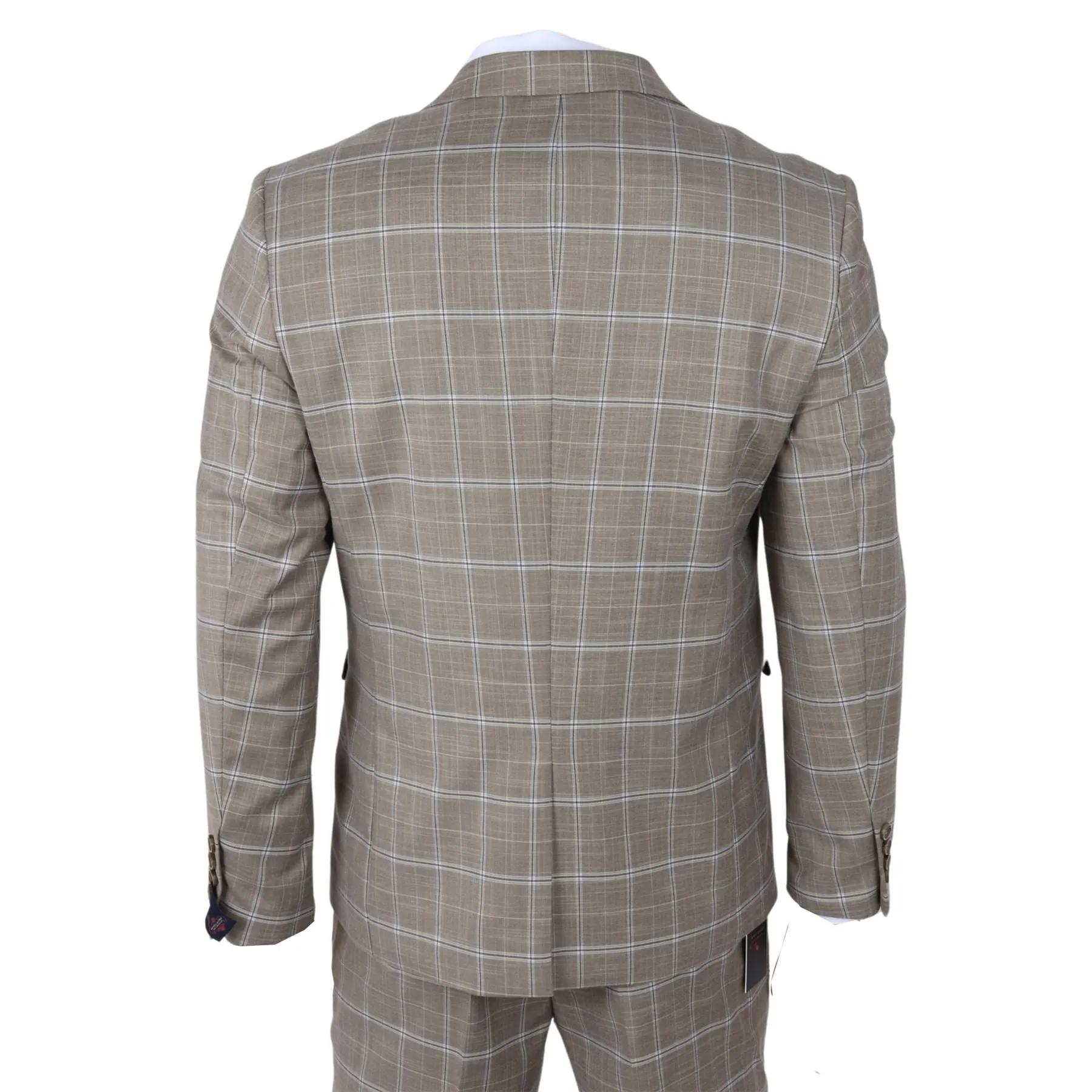 Men's Blazer Brown Checked Classic Sport Coat Plaid Tailored Fit