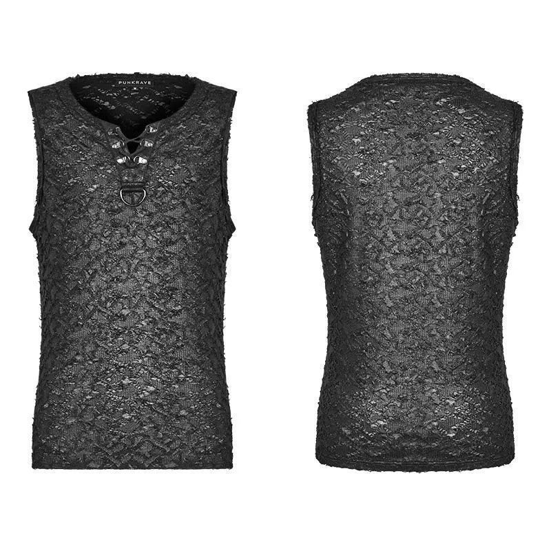 Men's Goth Ripped Tank Tops