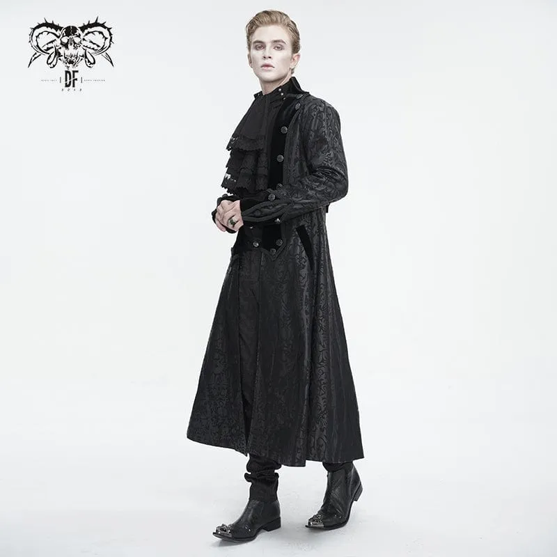 Men's Gothic Stand Collar Totem Printed Coat