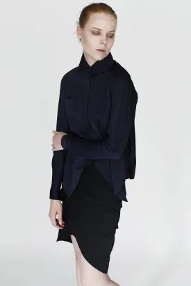 Origami Collar Shirt / Navy