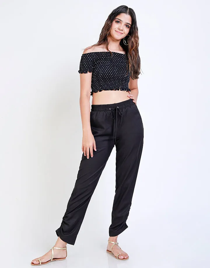 Pants with Side Ruched Hem