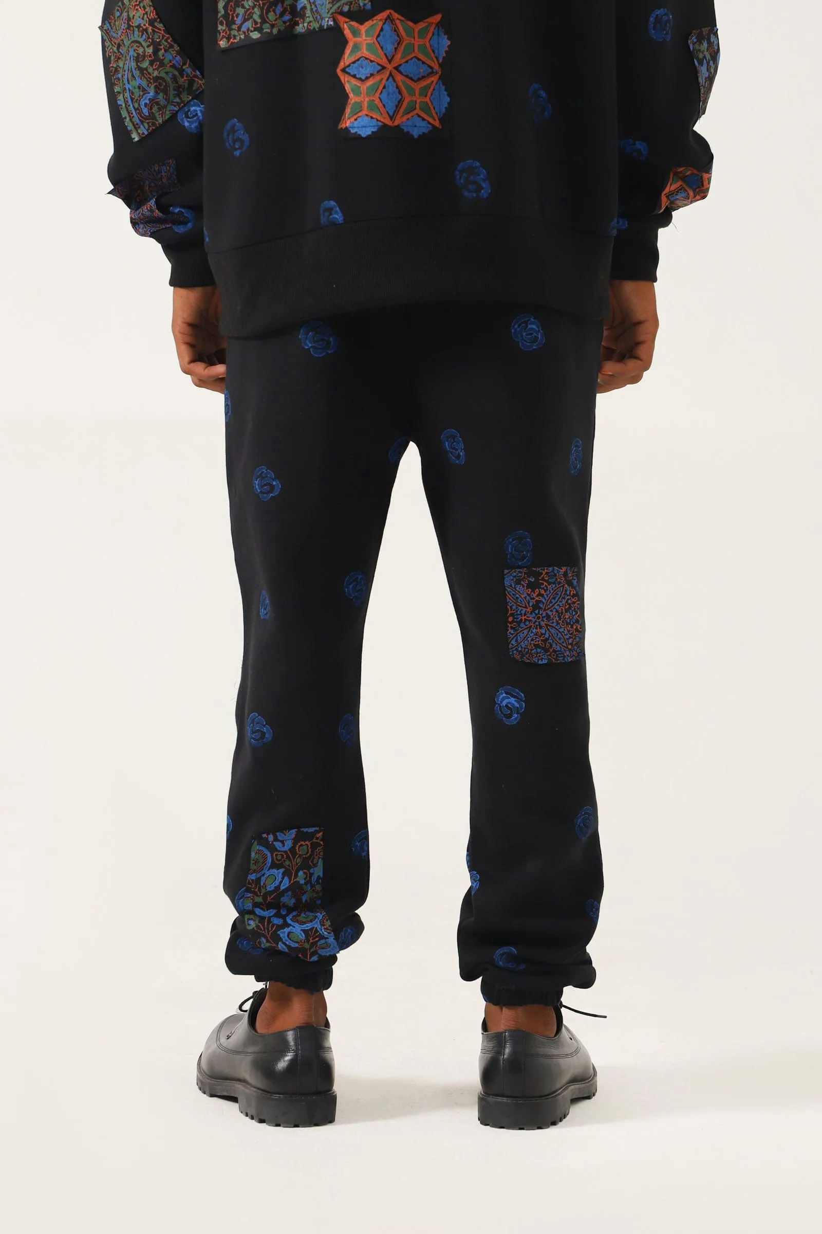 PATCHWORK BLOCK PRINT SWEATPANTS