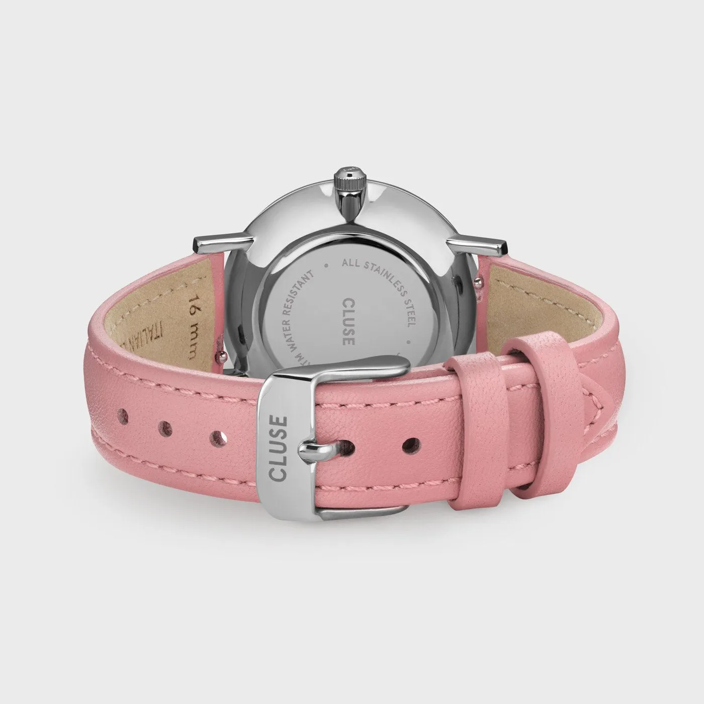 Pavane Petite Leather Pink, Silver Colour