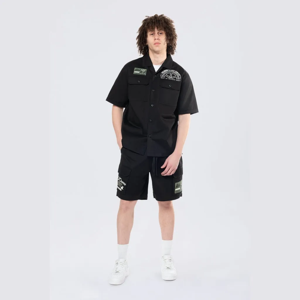 Pitstop Cargo Twill Lounge Shorts - Black