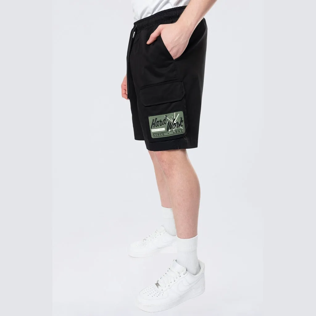 Pitstop Cargo Twill Lounge Shorts - Black