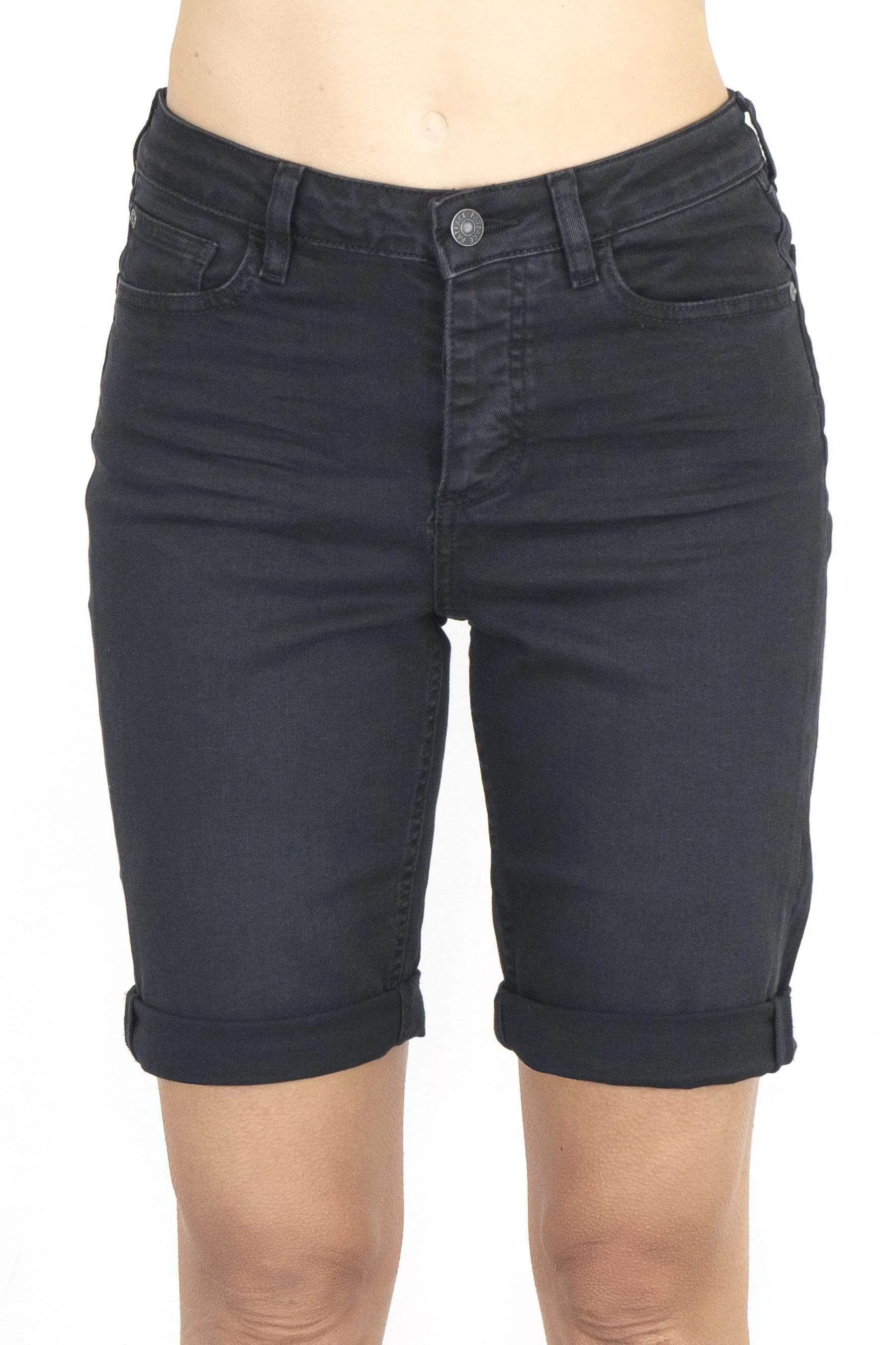 Premium Overdye Black Denim Bermuda Shorts