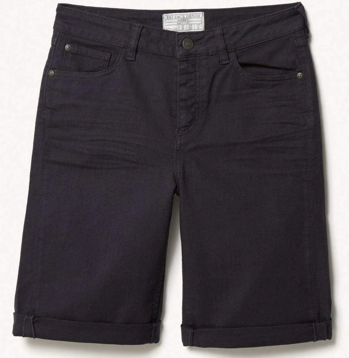 Premium Overdye Black Denim Bermuda Shorts