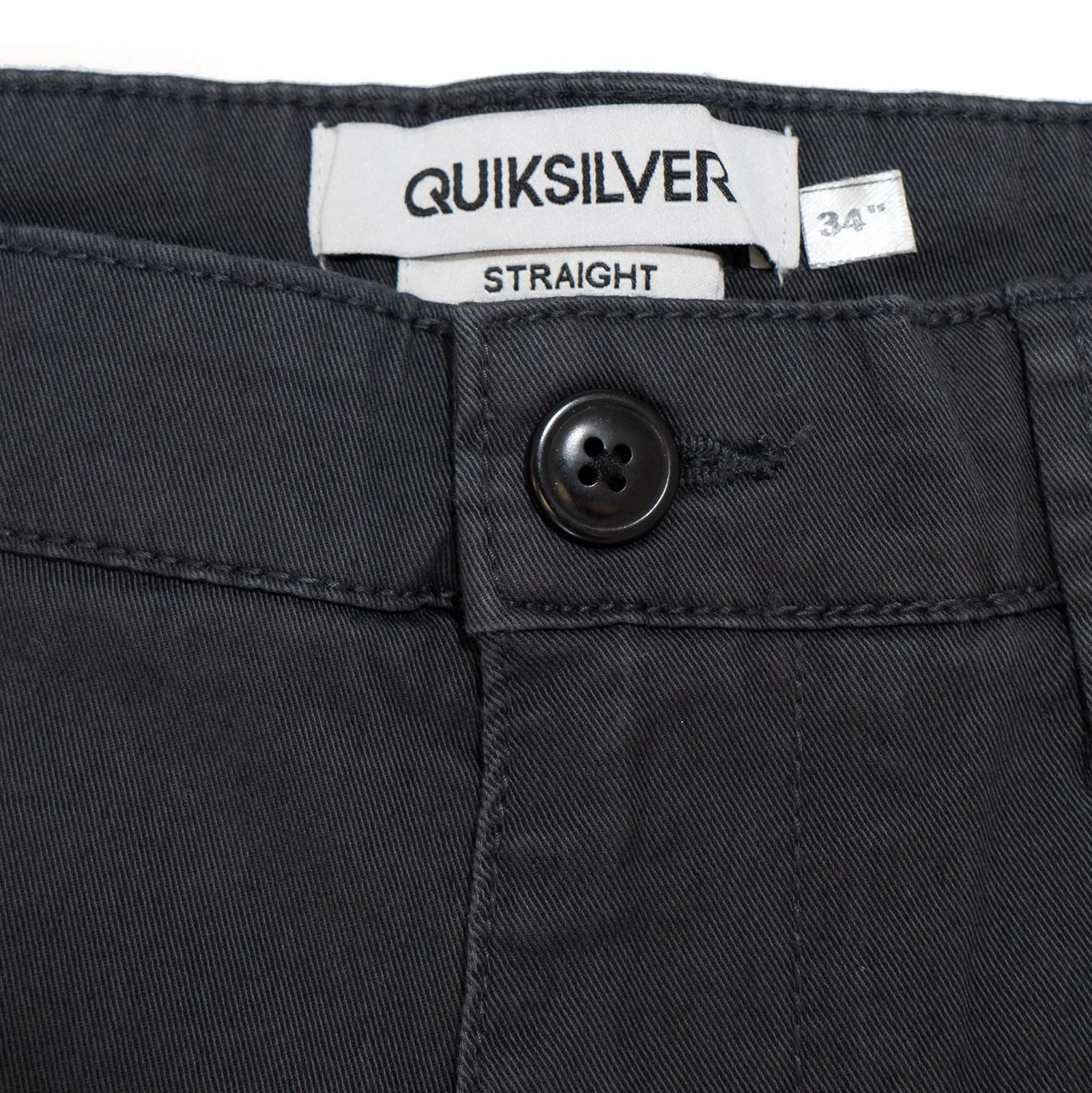 Quiksilver Men Dark Grey Stretch Cotton Chinos Straight Fit Casual Summer Shorts, Size 40"