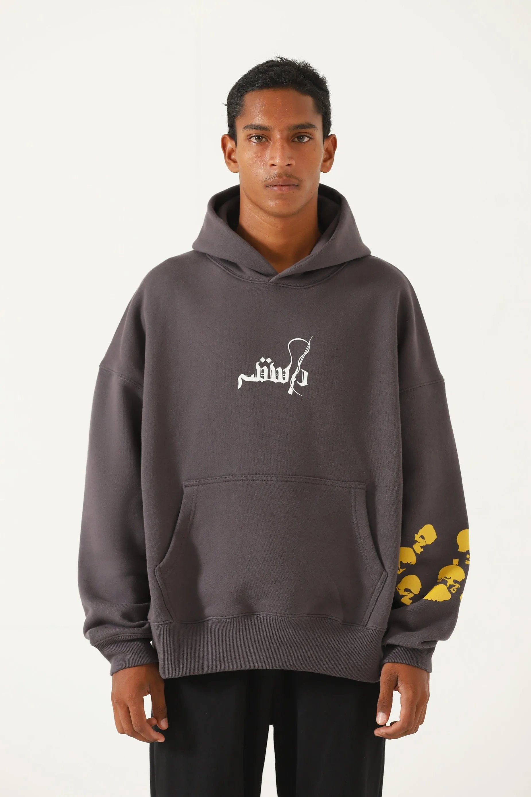 "LOOT LIYA" PATCHWORK GREY HOODIE