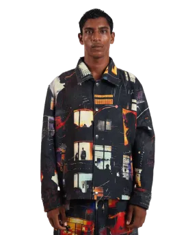 "Nocturnal Reverie" Abstract Printed Coach Jacket