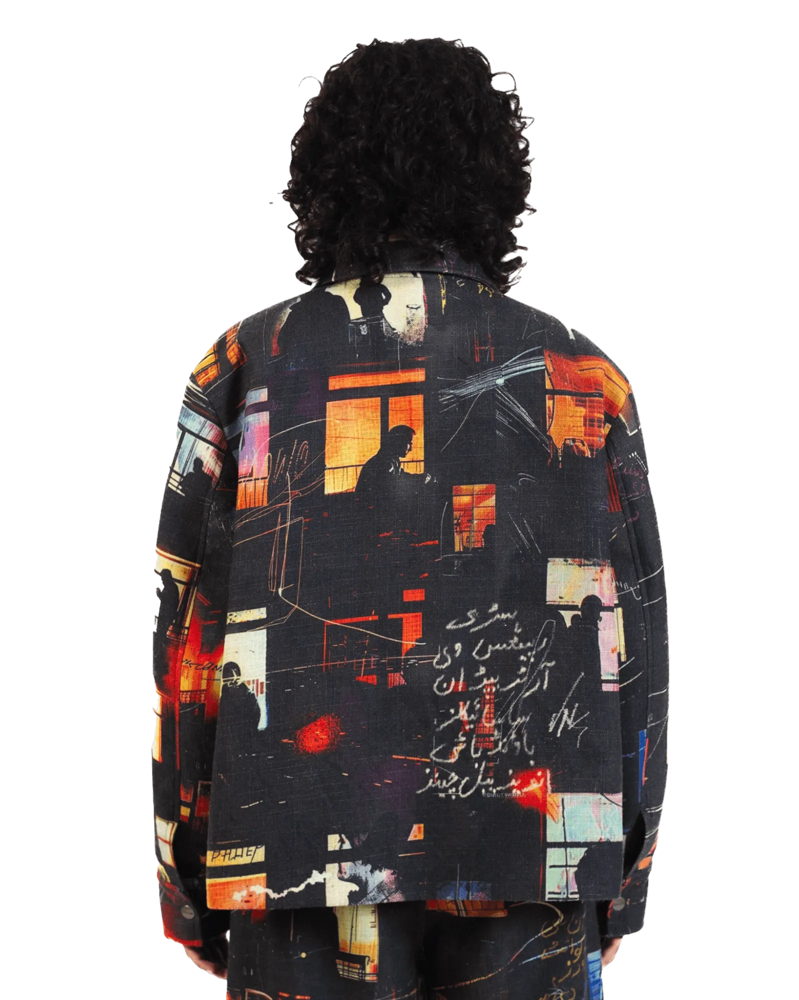 "Nocturnal Reverie" Abstract Printed Coach Jacket