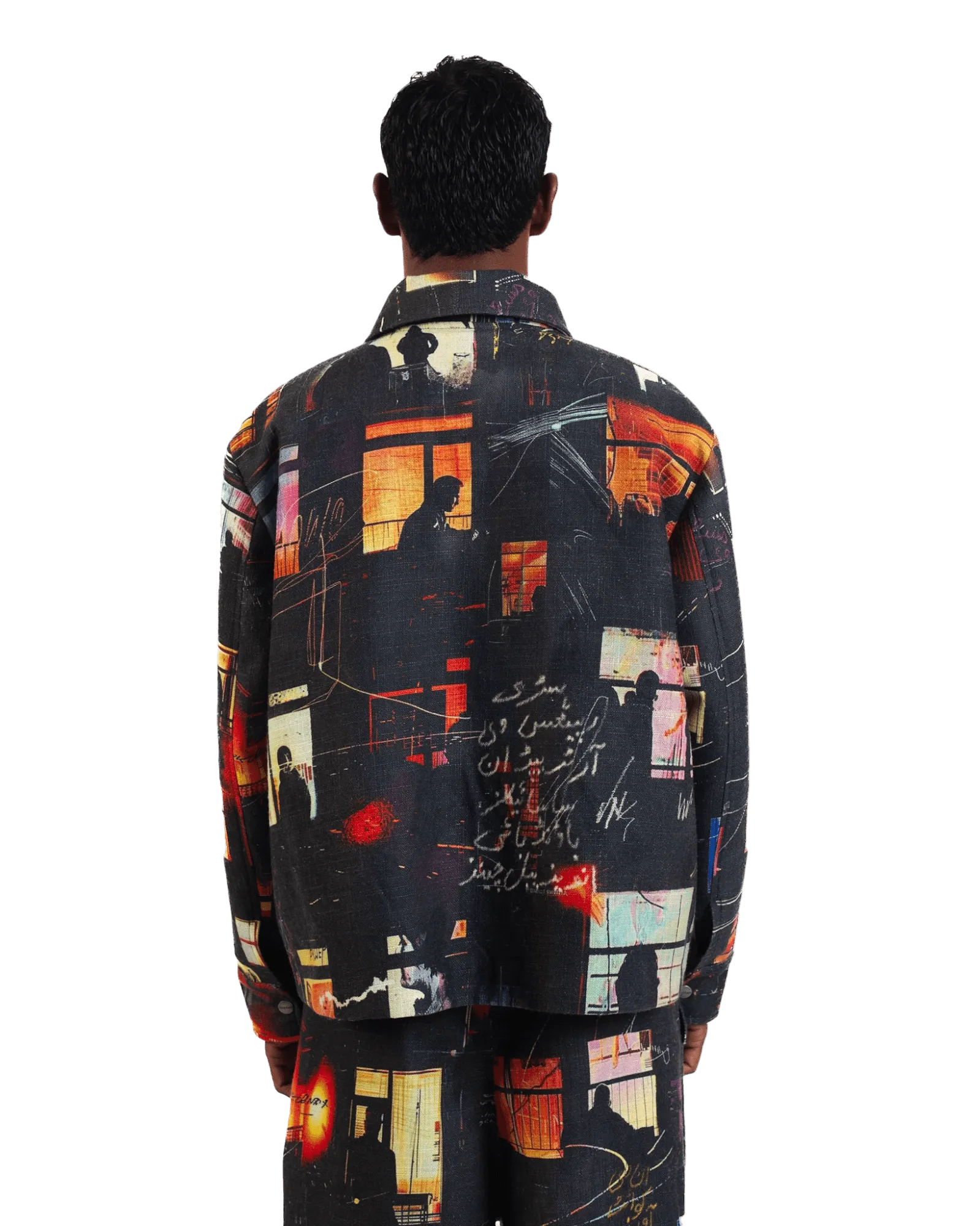 "Nocturnal Reverie" Abstract Printed Coach Jacket