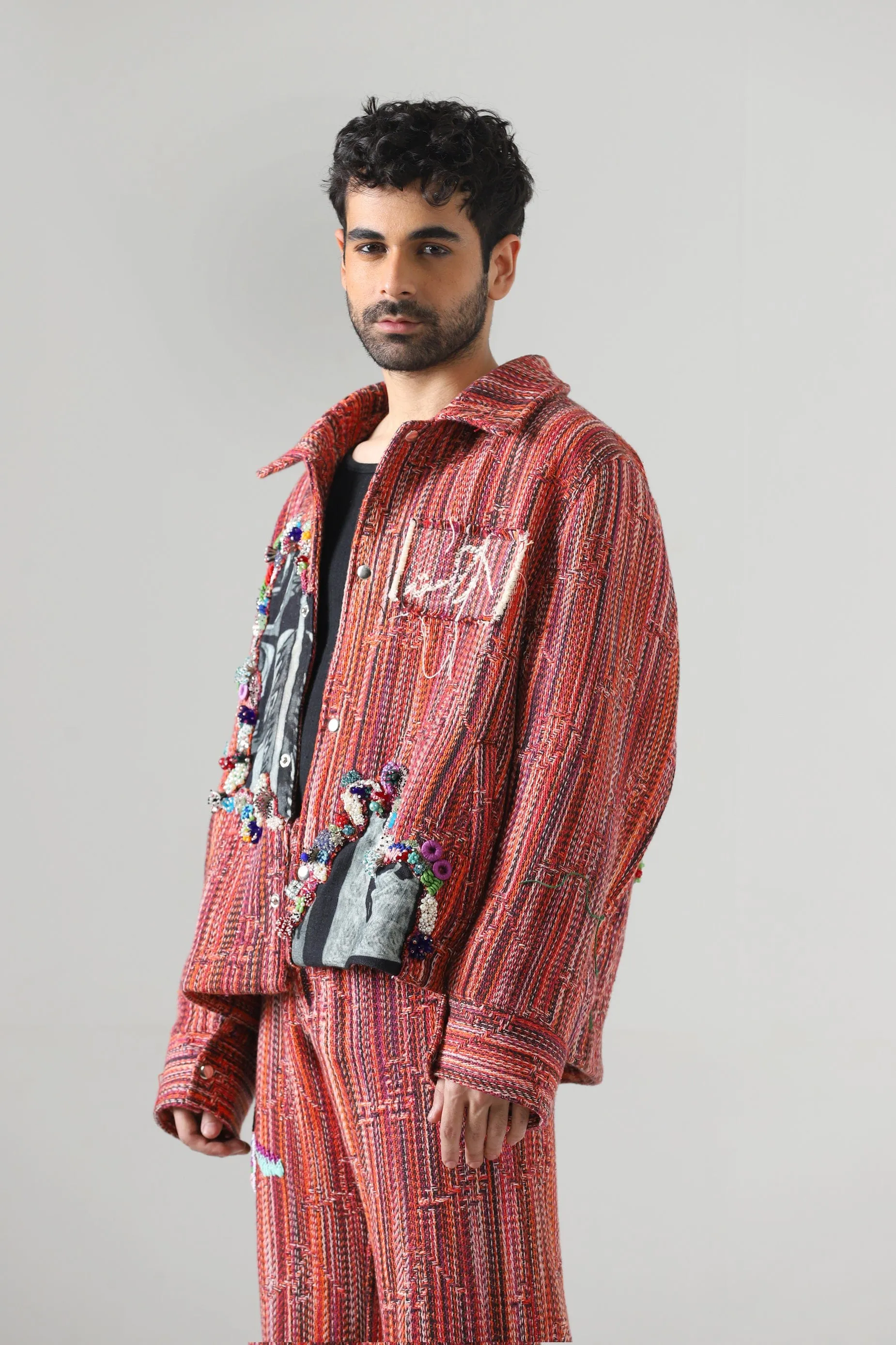 "SADEQUAIN" JAQUARD EMBROIDERY JACKET