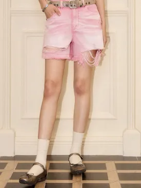 "Shibuya Swing" Denim Ripped Shorts【s0000008865】