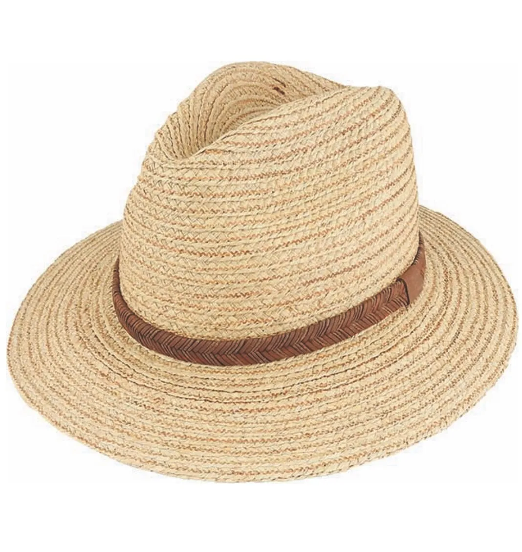 Raffia Safari  - Mid Brim - Braided Leather band - Natural