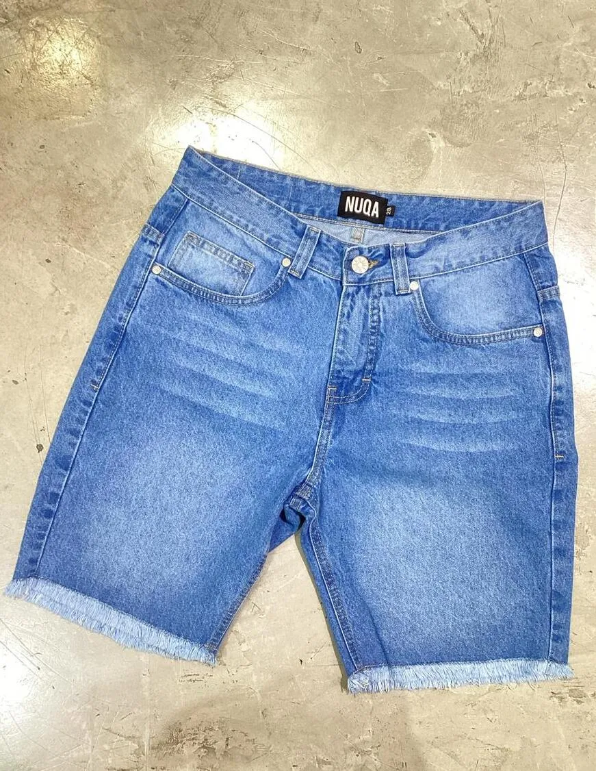 Regular Fit Denim Short - Celeste