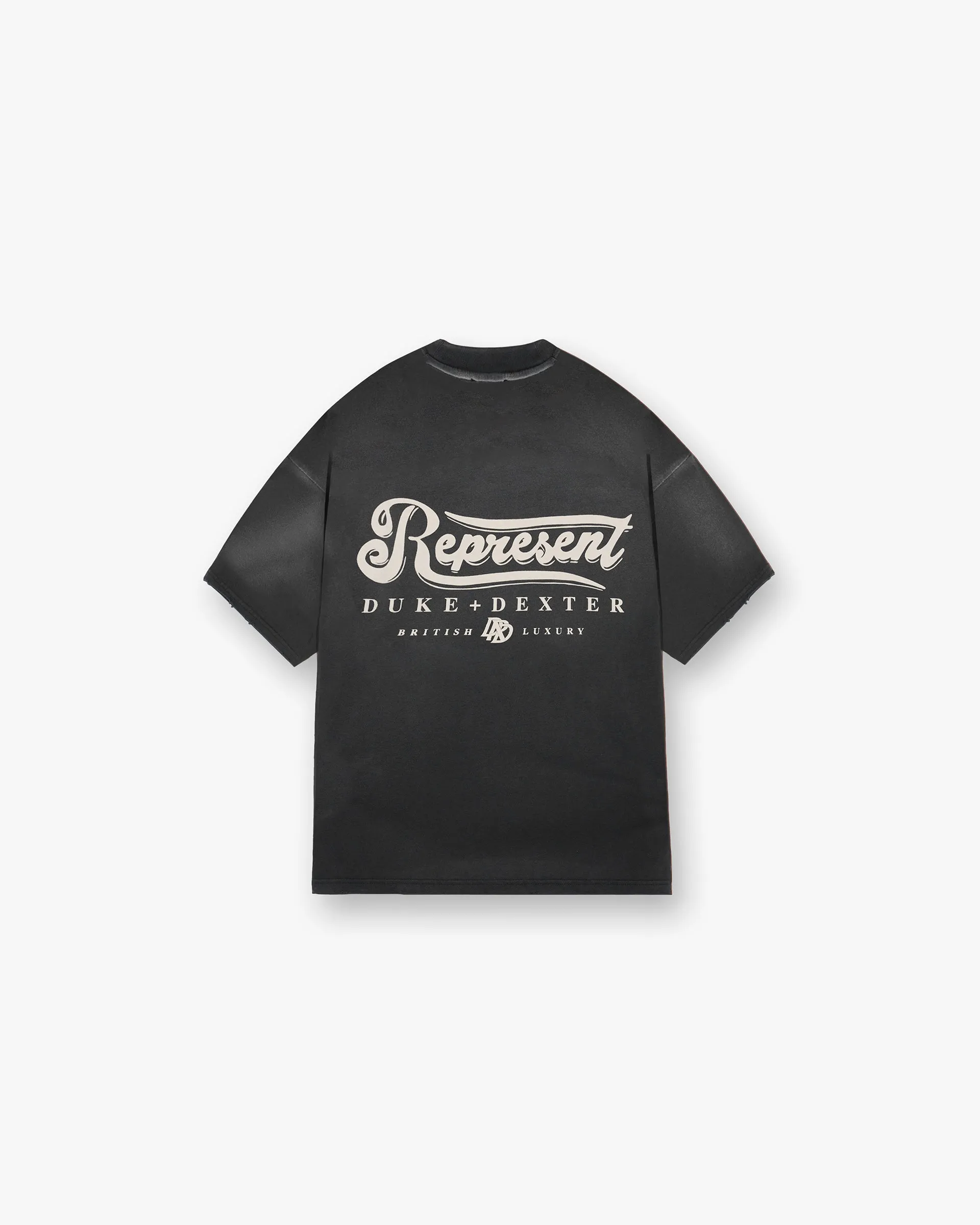 Represent X Duke   Dexter British Luxury T-Shirt - Stained Black