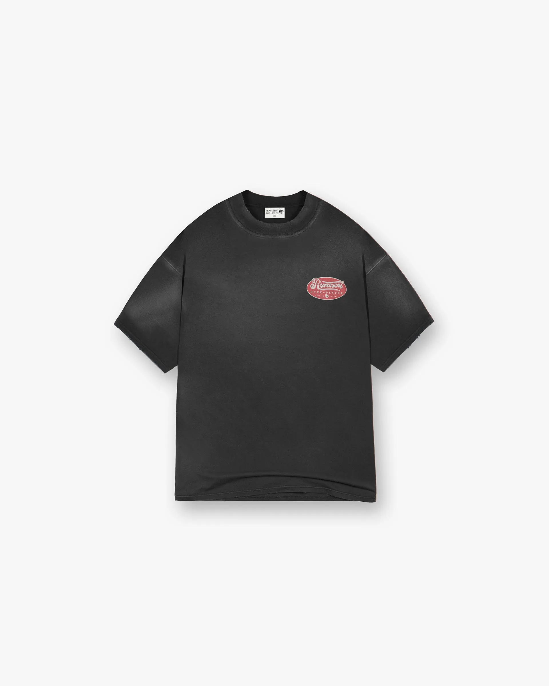 Represent X Duke   Dexter British Luxury T-Shirt - Stained Black