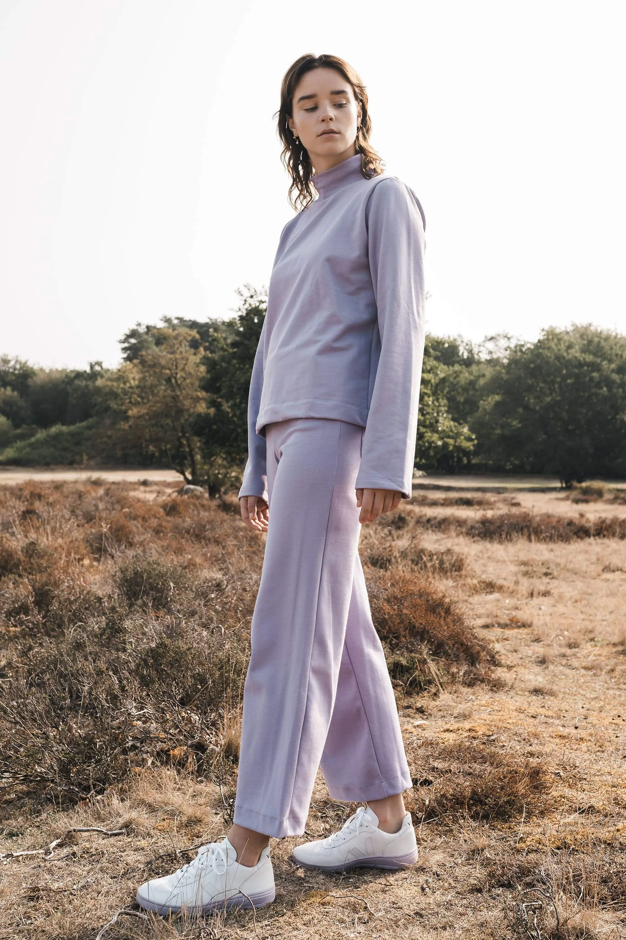 rib pants lilac <br> by Signe