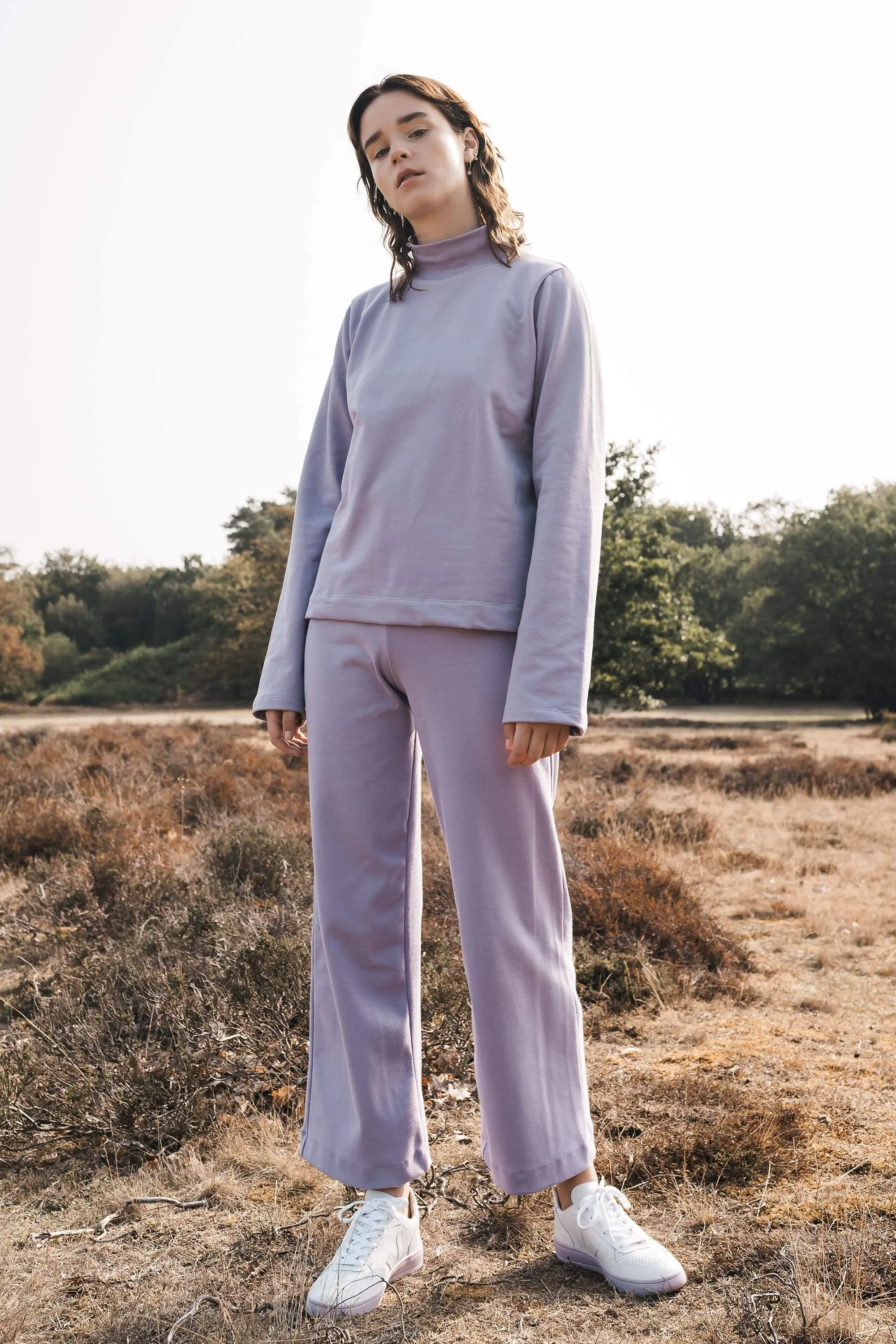 rib pants lilac <br> by Signe