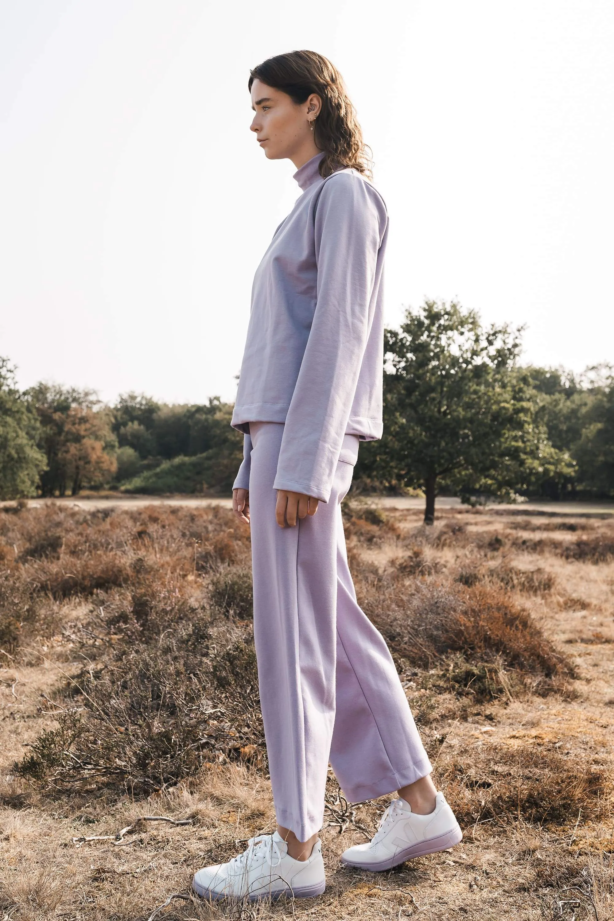 rib pants lilac <br> by Signe