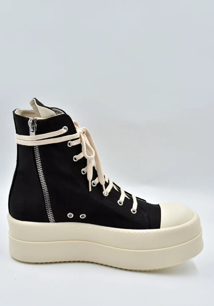 RICK OWENS DRKSHDW DU01D1831 NDK DOUBLE BUMPER SNEAKERS BLACK/MILK