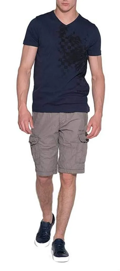 Romano nx Cotton Cargo Shorts for Men- Bermuda with Multi-Pockets & Side Zipper Pockets