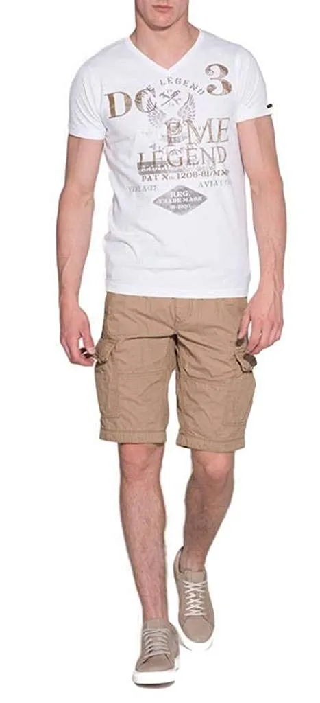 Romano nx Cotton Cargo Shorts for Men- Bermuda with Multi-Pockets & Side Zipper Pockets