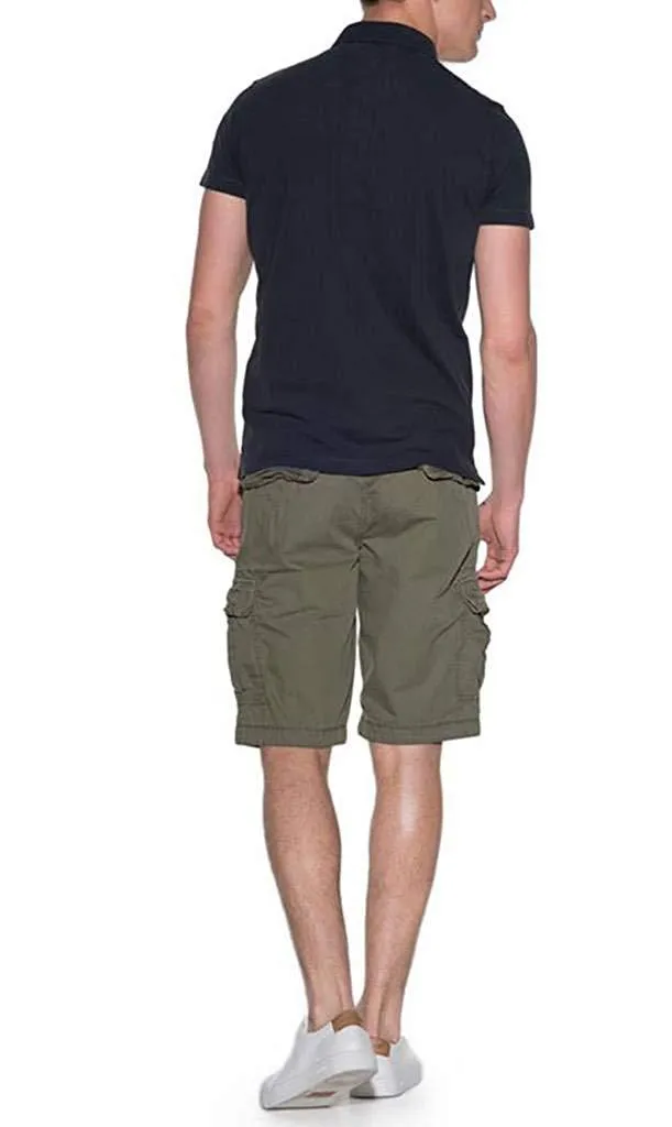 Romano nx Cotton Cargo Shorts for Men- Bermuda with Multi-Pockets & Side Zipper Pockets