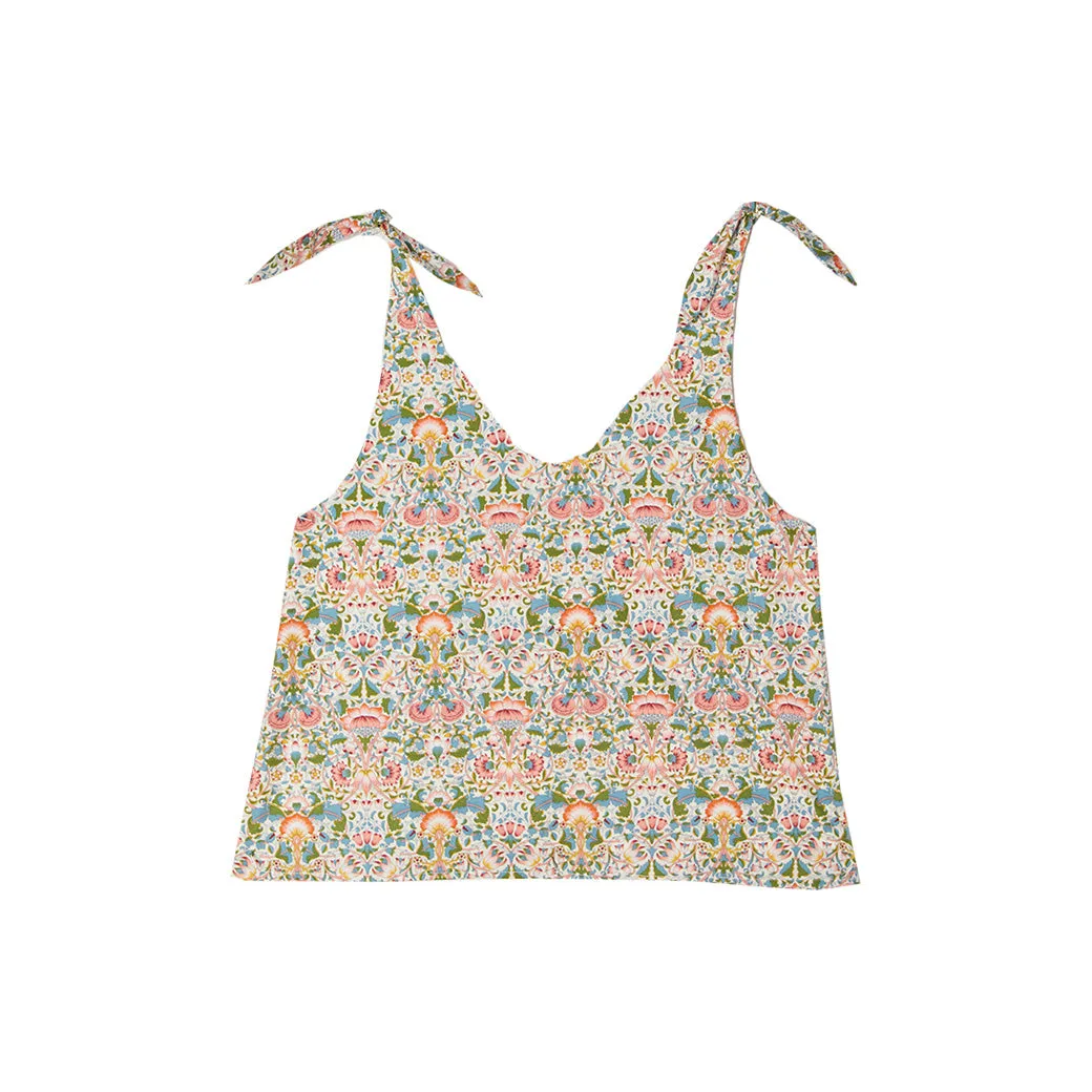 SAMPLE - Tie Top Tank - Fan Floral