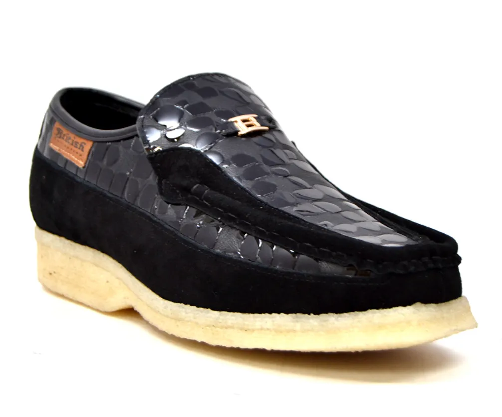 Stone by British Collection - Leather & Suede Shoe with Bleach Crepe Sole