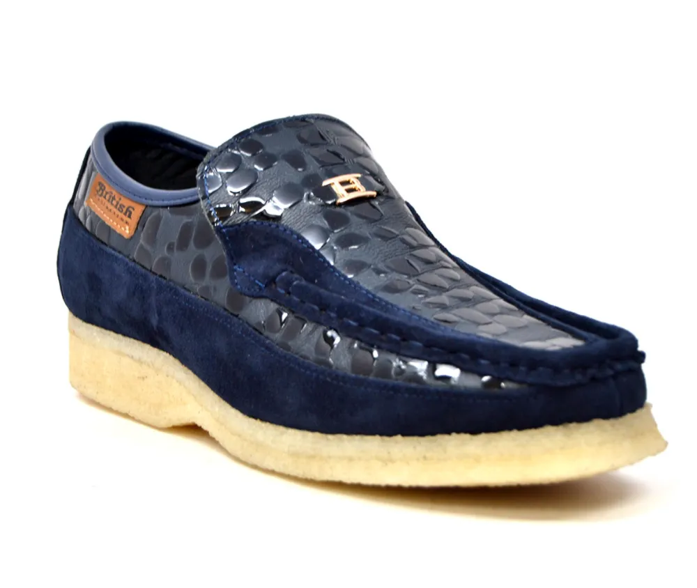 Stone by British Collection - Leather & Suede Shoe with Bleach Crepe Sole