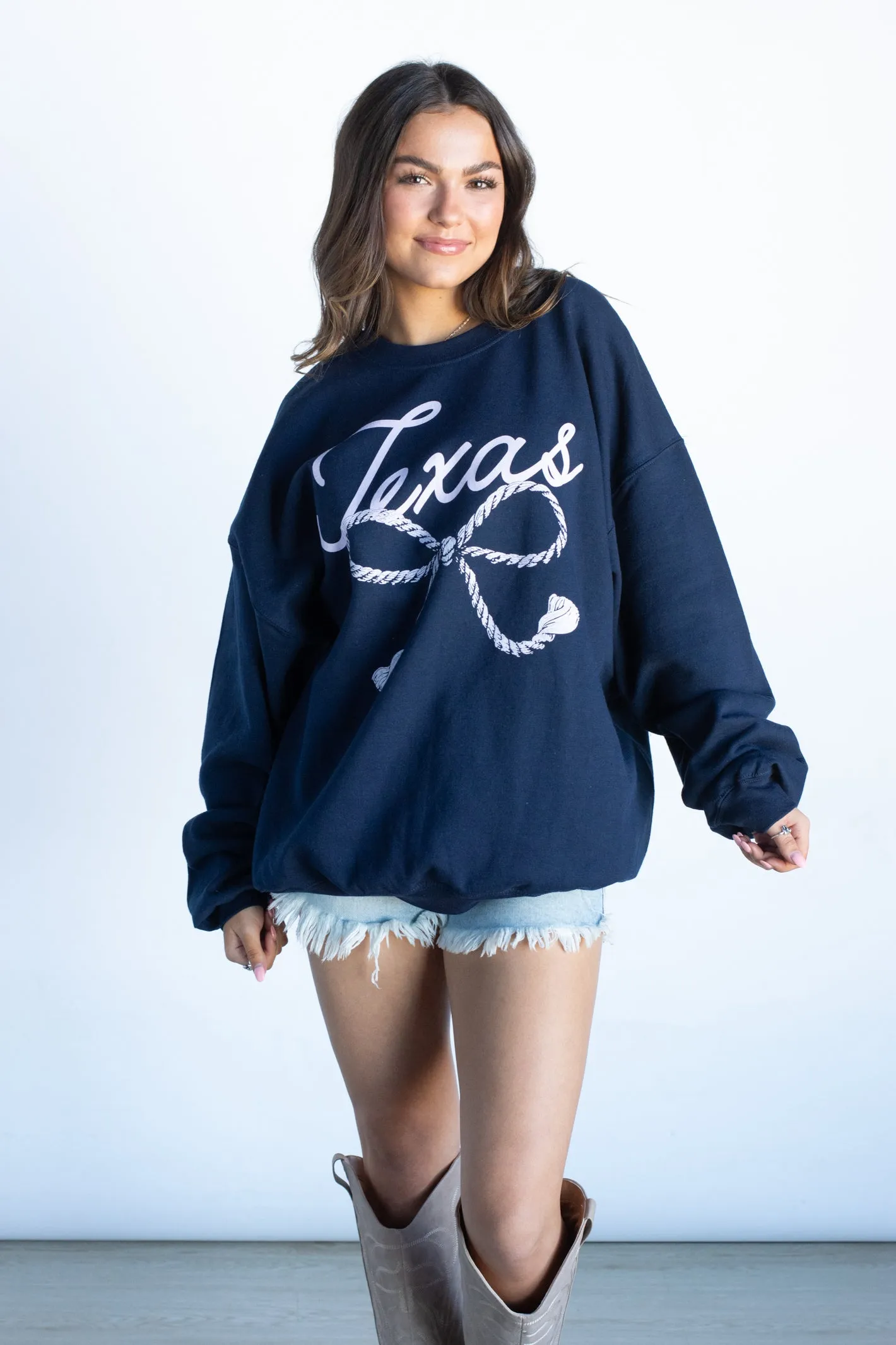 Texas Bow Graphic Sweatshirt