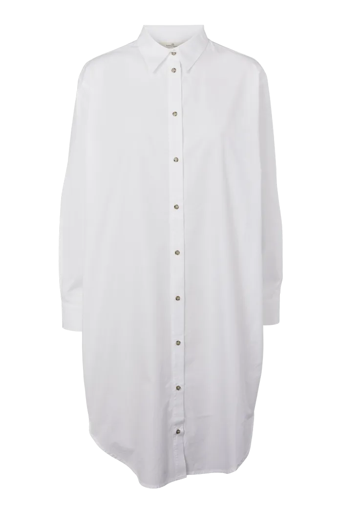 Vilde Loose Shirt Dress - Bright White