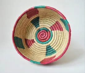 Woven fruit basket (green and red)