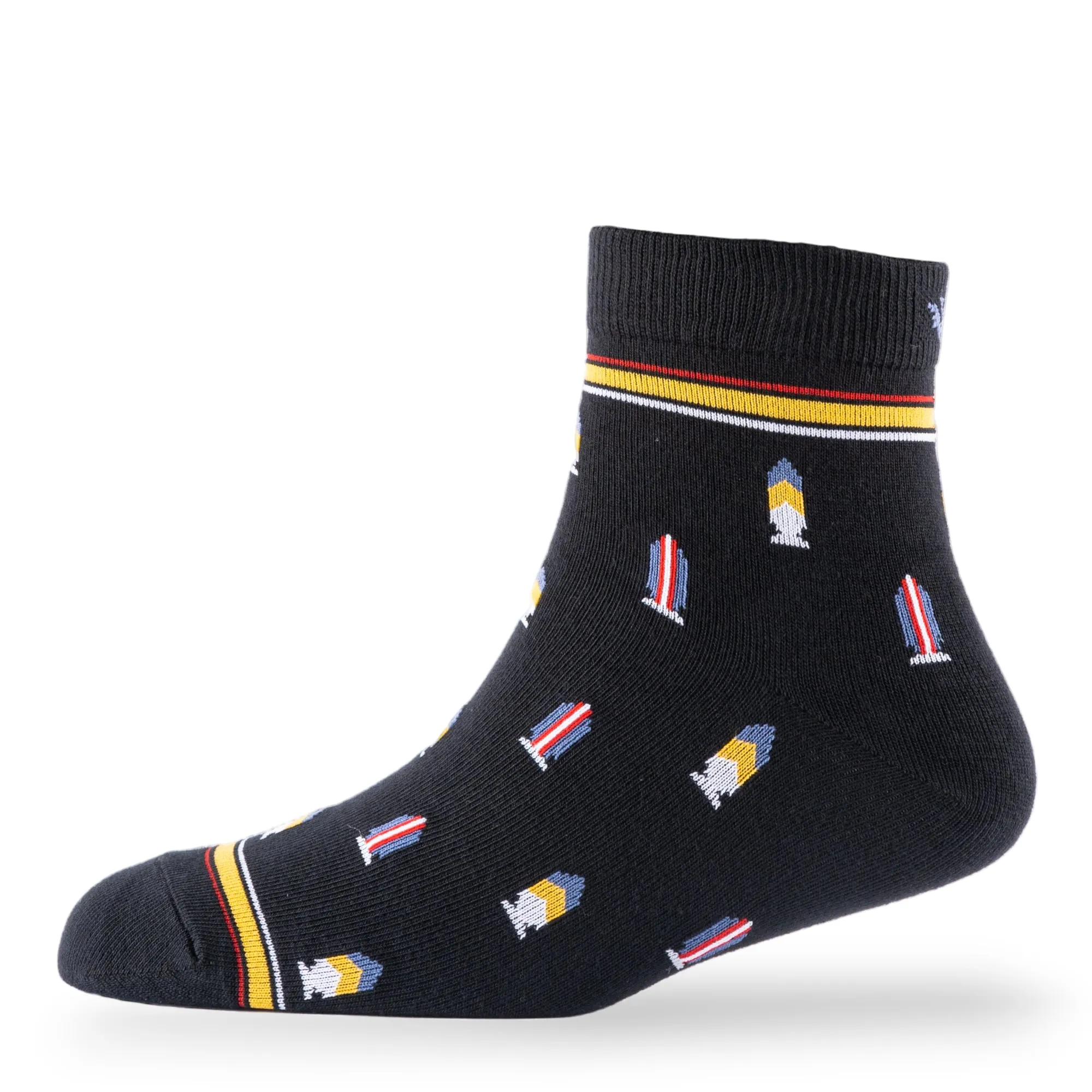 Young Wings Men's Multi Colour Cotton Fabric Design Ankle Length Socks - Pack of 5, Style no. 2736-M1