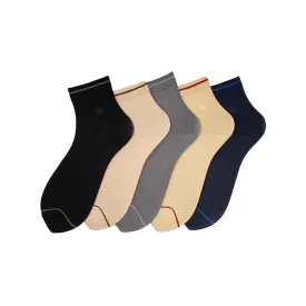 Young Wings Men's Multi Colour Pima Cotton Fabric Solid Ankle Length Socks - Pack of 2, Style no. M1-280 N